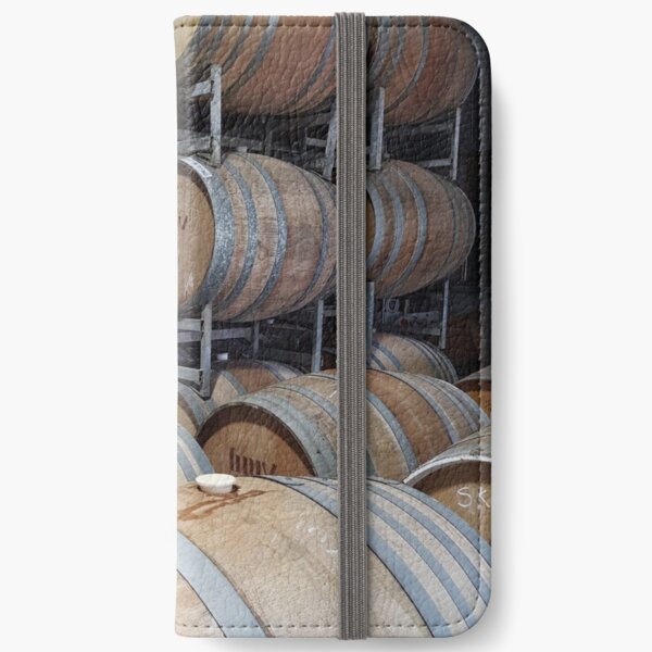 A Barrel of Fun - Adelaide Hills Wine Region - Fleurieu Peninsula - by South Australian artist Avril Thomas iPhone Wallet