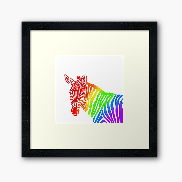 Rainbow Zebra Profile | Art Board Print