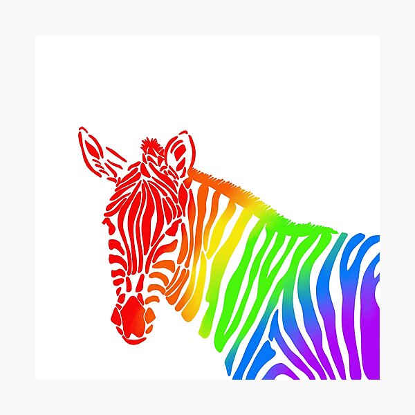 Rainbow Zebra Art Print, Blue Zebra, Zebra Stripe Gum Print, Colorful  Zebra, Zebra Nursery, For Her, Zebra Gifts, Zebra Print