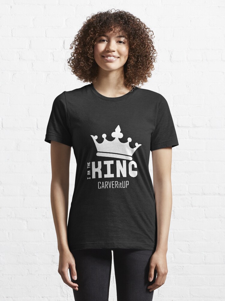 Alternate view of CARVERitUP "I am the King" White logo Essential T-Shirt
