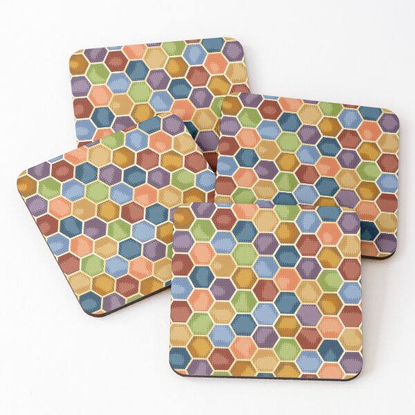 Item preview, Rainbow Honeycomb Pattern without Bees designed and sold by BeeFoxTree.