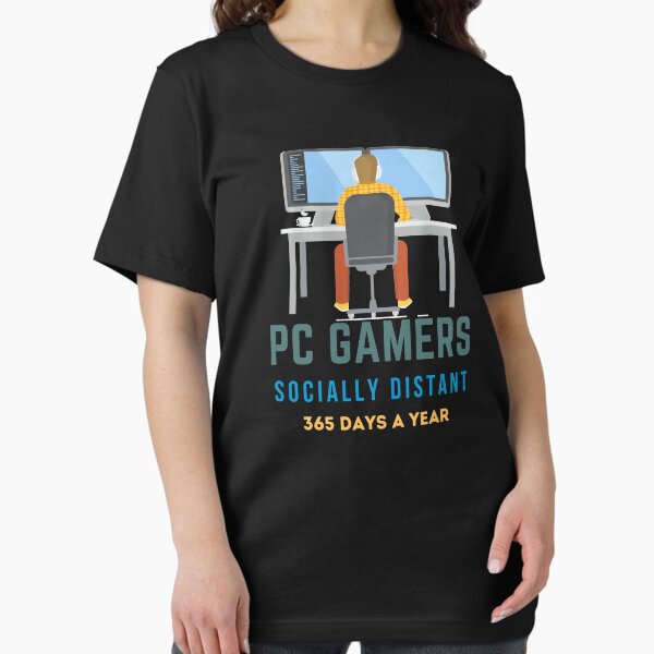 Vista previa del artículo con la obra «Jugadores de PC socialmente distantes los 365 días del año», diseñado y vendido por DoctorParanoid.