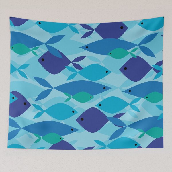 Item preview, Blue Fish Pattern designed and sold by AnastasiaDesign.