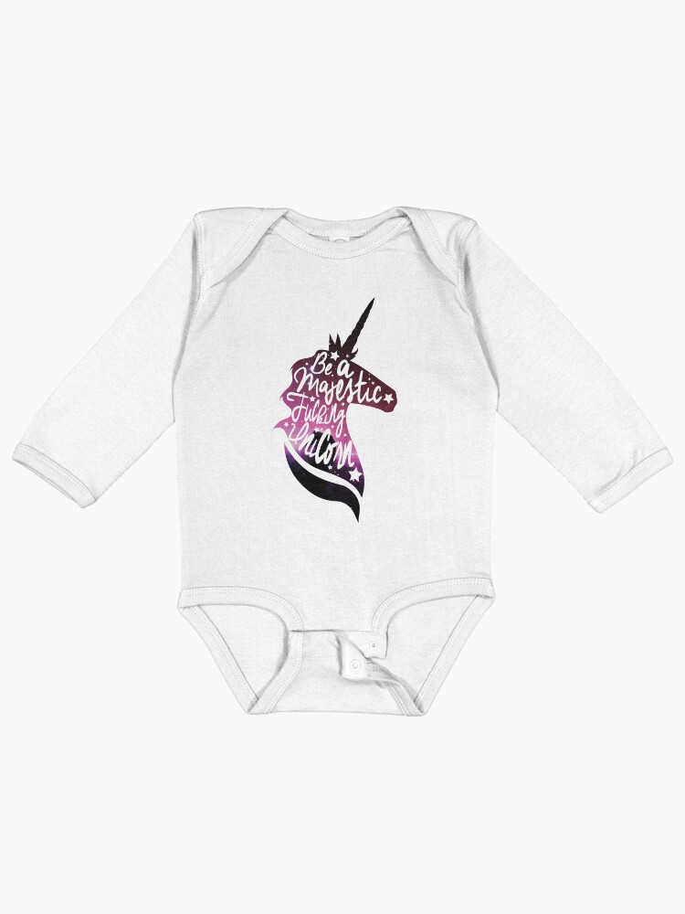 Thumbnail 1 of 2, Baby One-Piece, Be Like the Unicorn designed and sold by KatySouders.