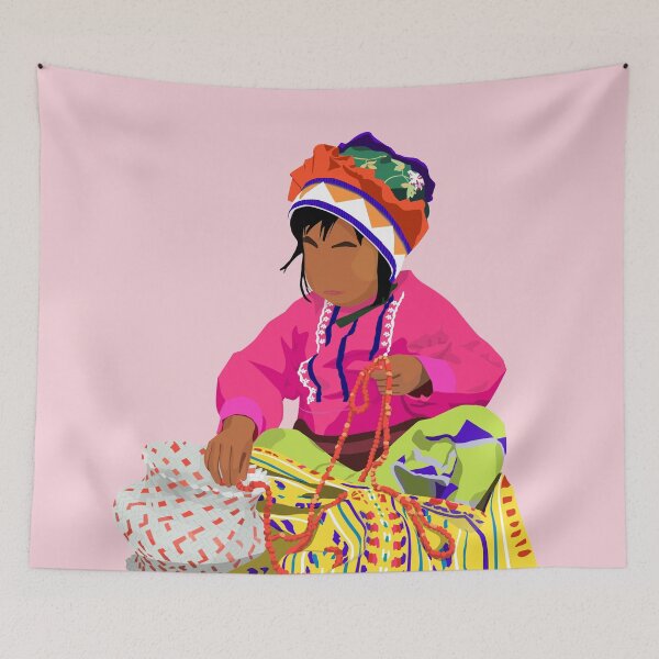 Item preview, Child Weaving a Basket  designed and sold by dyesandpigments.