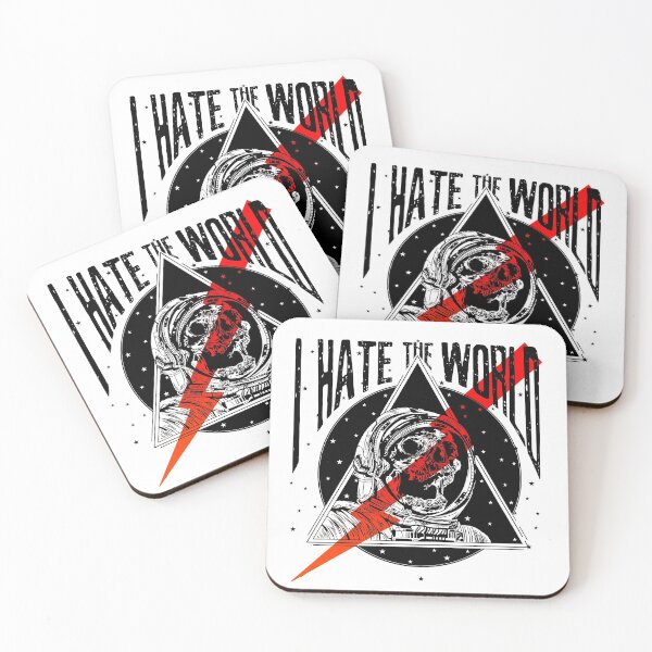 Item preview, I hate this world - skull astronaut designed and sold by RAWWR.