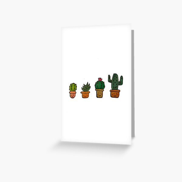Cacti Characters Greeting Card