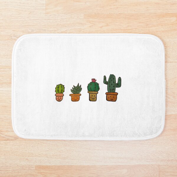 Cacti Characters Bath Mat