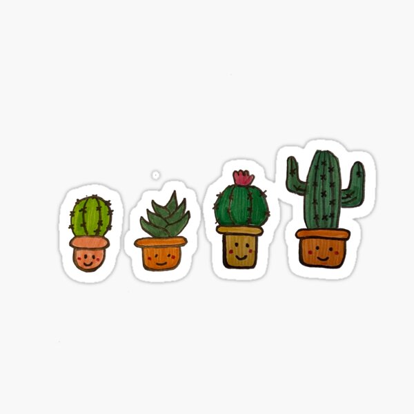 Cacti Characters Sticker