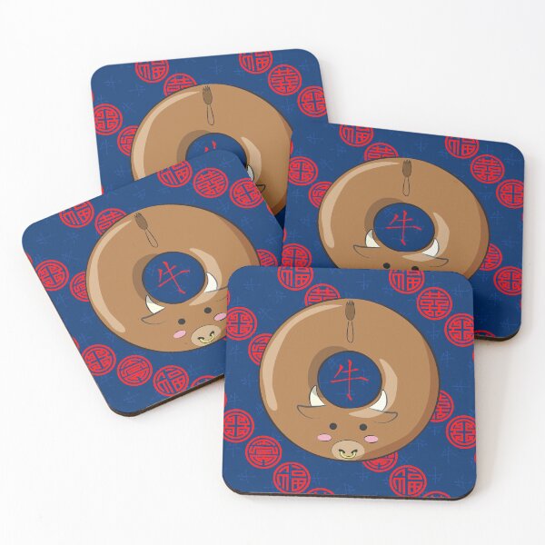 Item preview, Cute Chinese Zodiac Ox Doughnut  designed and sold by WickedRefined - Nicole Demereckis.