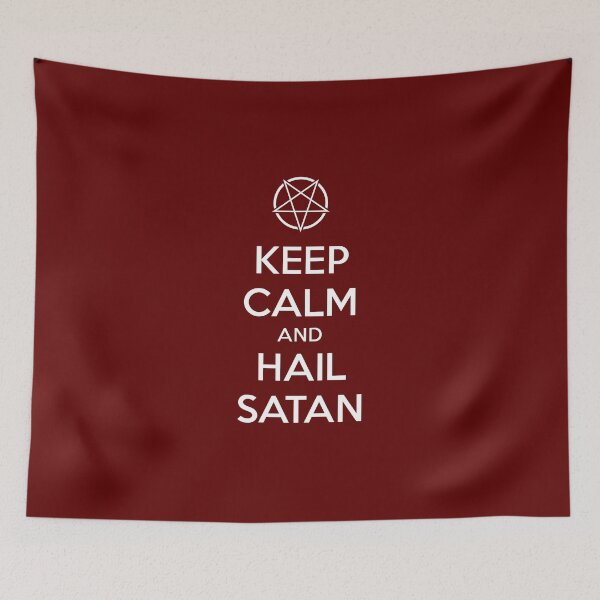 Item preview, Keep calm and hail Satan No.1 (white) designed and sold by Mystic-Land.