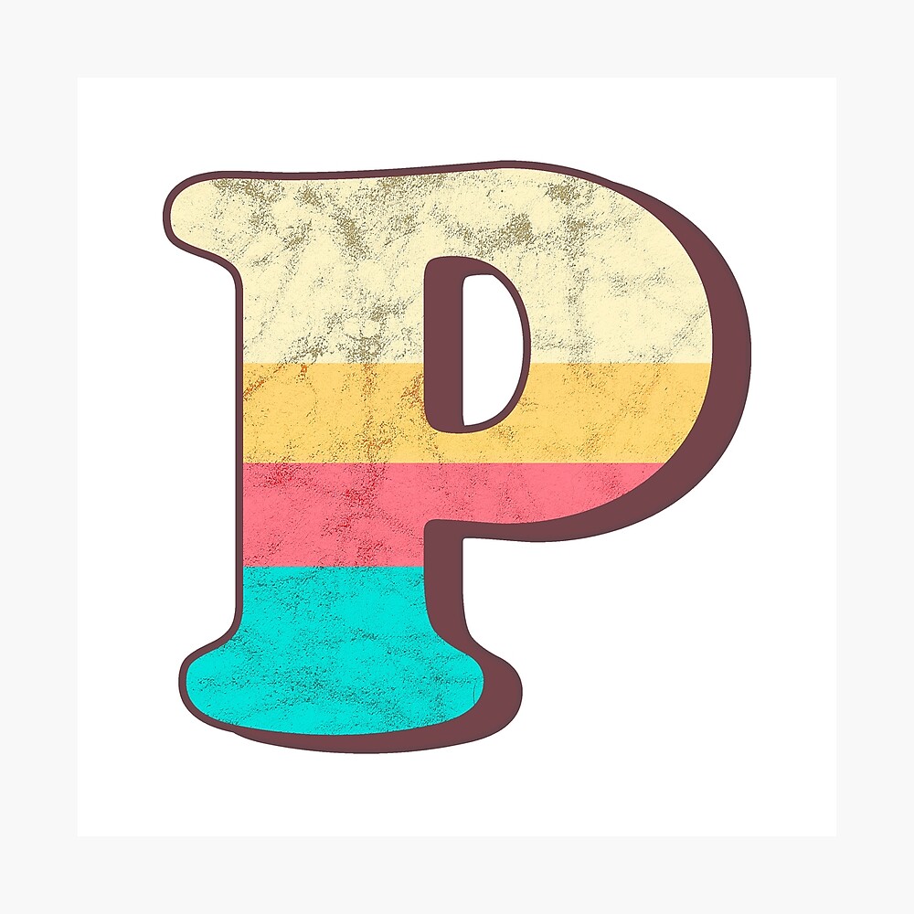 P letter, vintage alphabet, typography, font