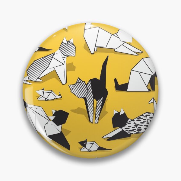 Item preview, Origami kitten friends // sunglow yellow background paper cats designed and sold by SelmaCardoso.
