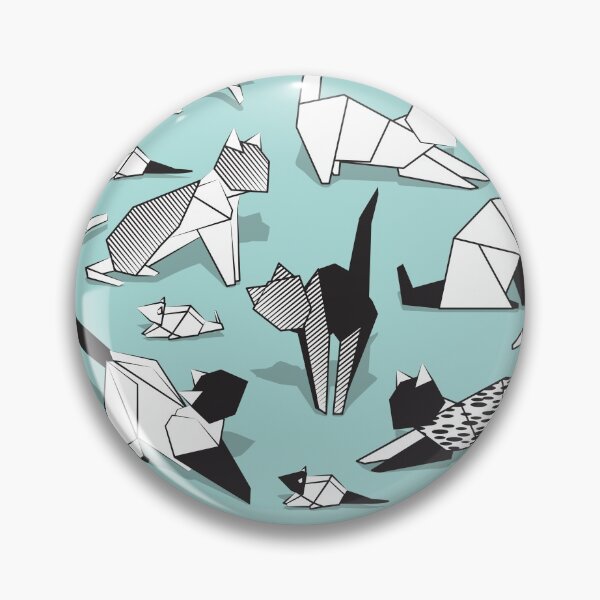Item preview, Origami kitten friends // aqua background paper cats designed and sold by SelmaCardoso.