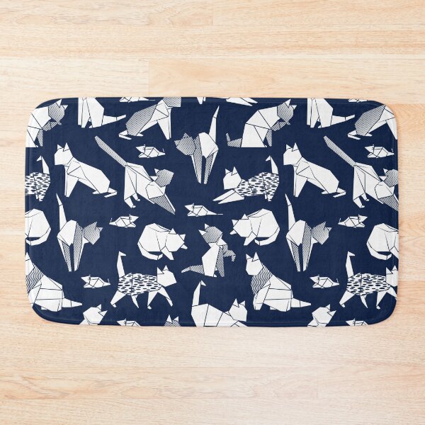 Item preview, Origami kitten friends // blue navy background paper cats designed and sold by SelmaCardoso.