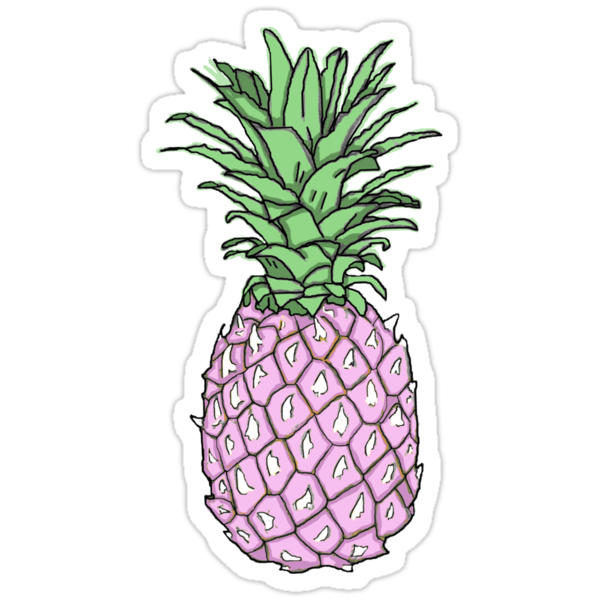 pink pineapple print stickers by elkwood redbubble