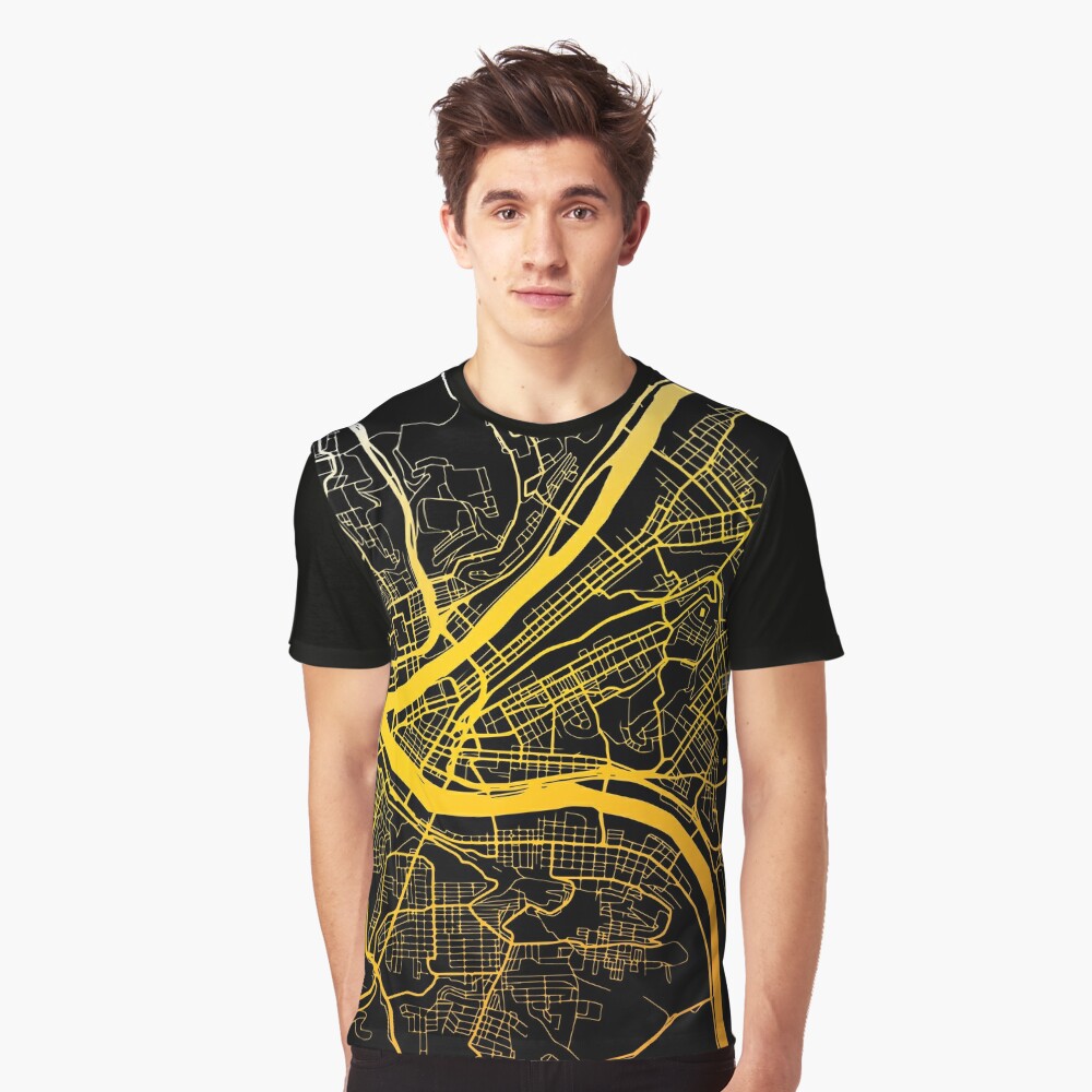 Pollia Design 412 Pittsburgh Map T-Shirt