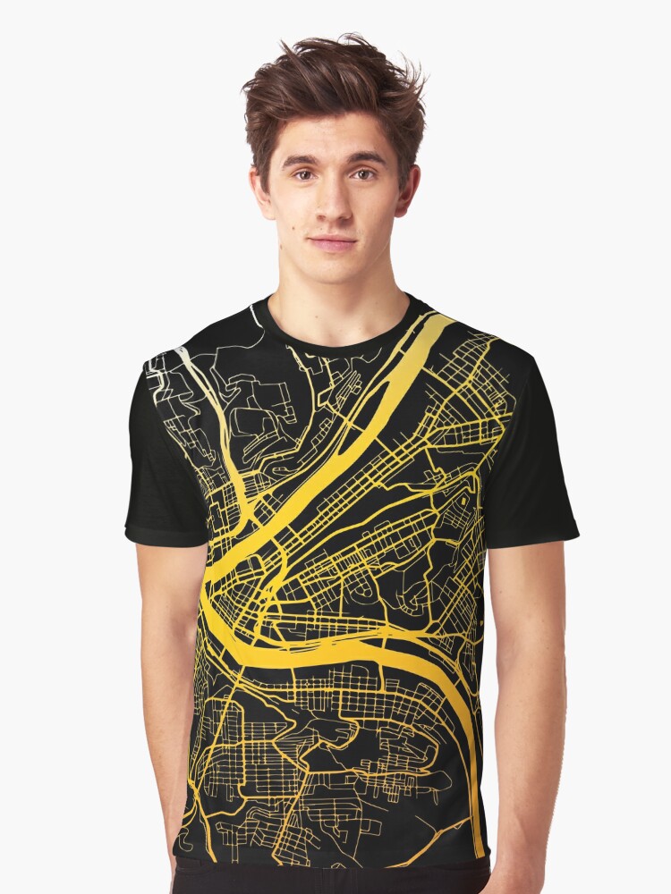 Pollia Design 412 Pittsburgh Map T-Shirt