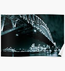 Black and White shot of Sydney's landmarks Poster