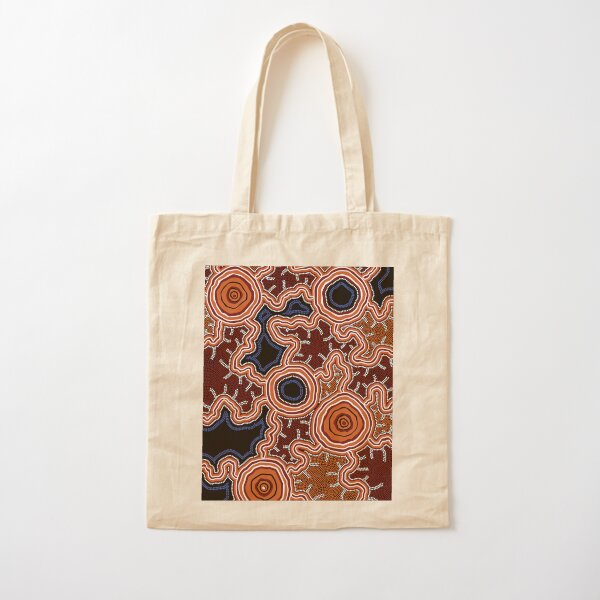Authentic Aboriginal Art - Pathways to Water Cotton Tote Bag