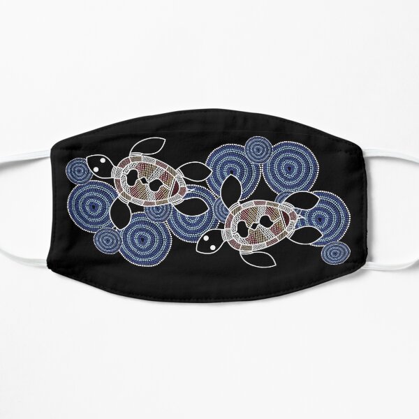 Authentic Aboriginal Art - Sea Turtles Flat Mask