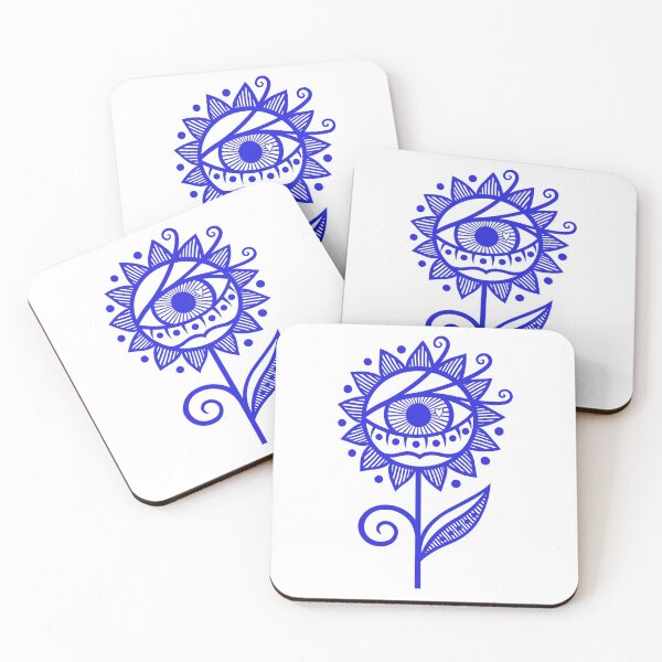 Item preview, Original Cyclops Flower Artwork Illustration (lapis lazuli blue) designed and sold by wariana.