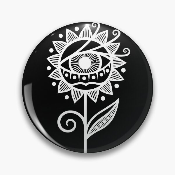 Item preview, Original Cyclops Flower Artwork Illustration (inverted/negative B/W) designed and sold by wariana.