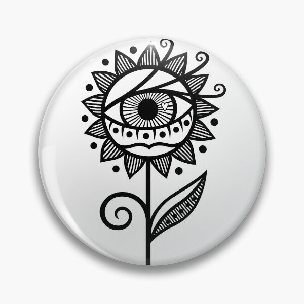 Item preview, Original Cyclops Flower Artwork Illustration (B/W) designed and sold by wariana.