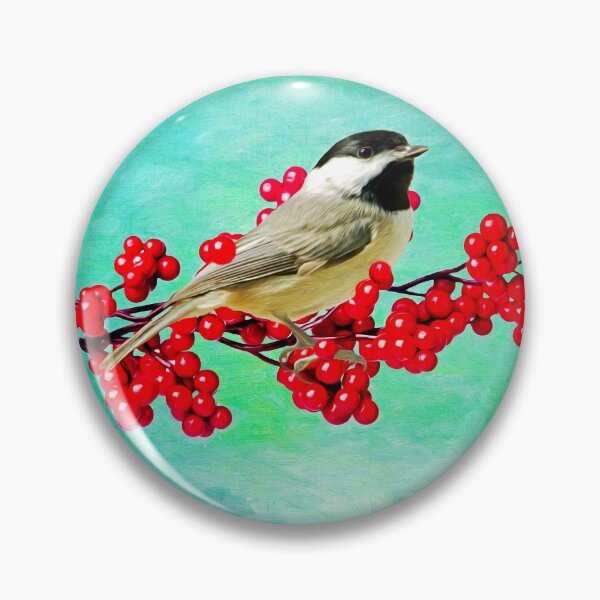 Artikelvorschau, Chickadee Bird und Winterberry entworfen und verkauft von FineArtography.