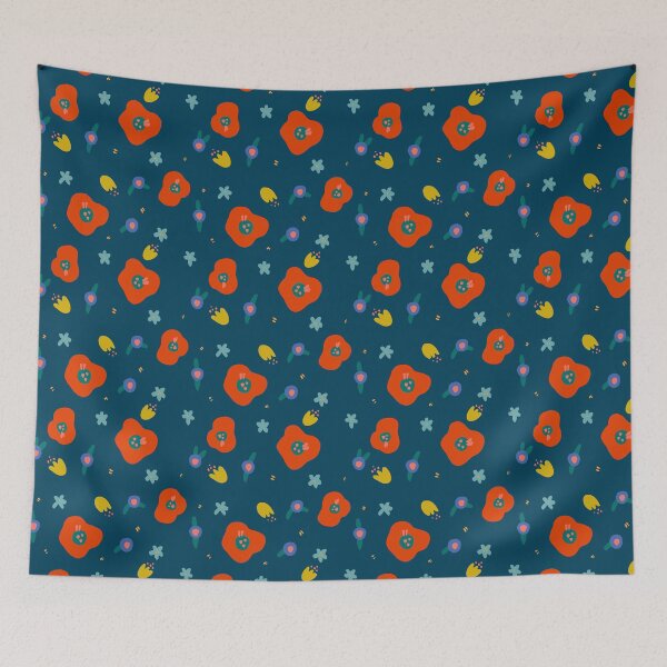 Item preview, poppy floral blossoms designed and sold by freeinthelines.