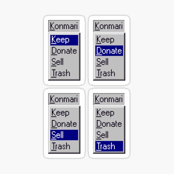 Item preview, Konmari Grey Blue Decluttering Windows 95 Computer Menu designed and sold by JessicaAmber.
