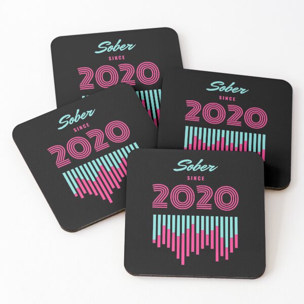 Item preview, Retro Sober Since 2020 Alcoholic Recovery designed and sold by tees4gees.