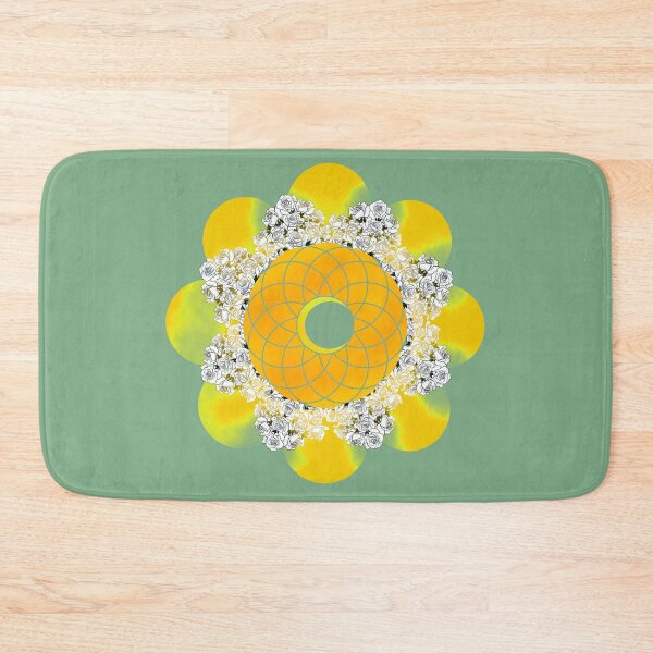 Item preview, Sacred Geometry - Moon and Roses (Yellow and Gold) designed and sold by roo-design.