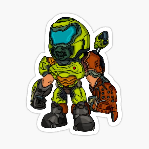 Doom 4 Stickers Redbubble - roblox doom guy outfit