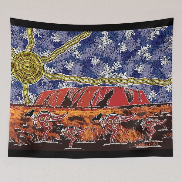 Item preview, Authentic Aboriginal Art - Uluru Sky designed and sold by HogarthArts.