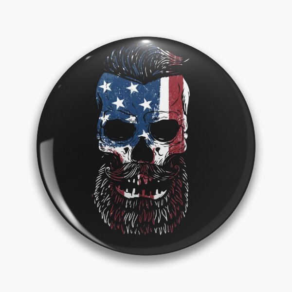 Item preview, T-Shirt Skull head with beard / Amercia First T-Shirt designed and sold by HamidasPrime.