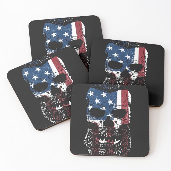 Item preview, T-Shirt Skull head with beard / Amercia First T-Shirt designed and sold by HamidasPrime.