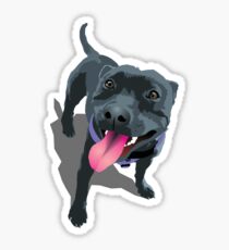 Staffy Bull Terrier on Red Sticker