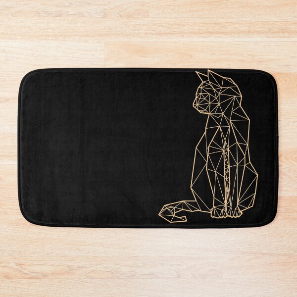 Item preview, Elegant geometric cat black background designed and sold by KA DESIGNS.
