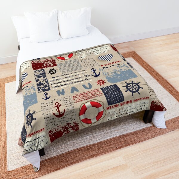 Nautical Antique Vintage Patchwork Pattern Comforter