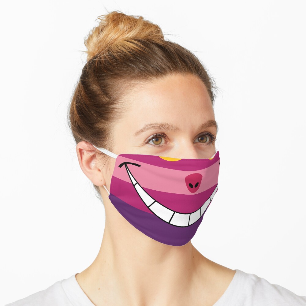 Cheshire Cat Funny Wonderland Colorful illustration Mask