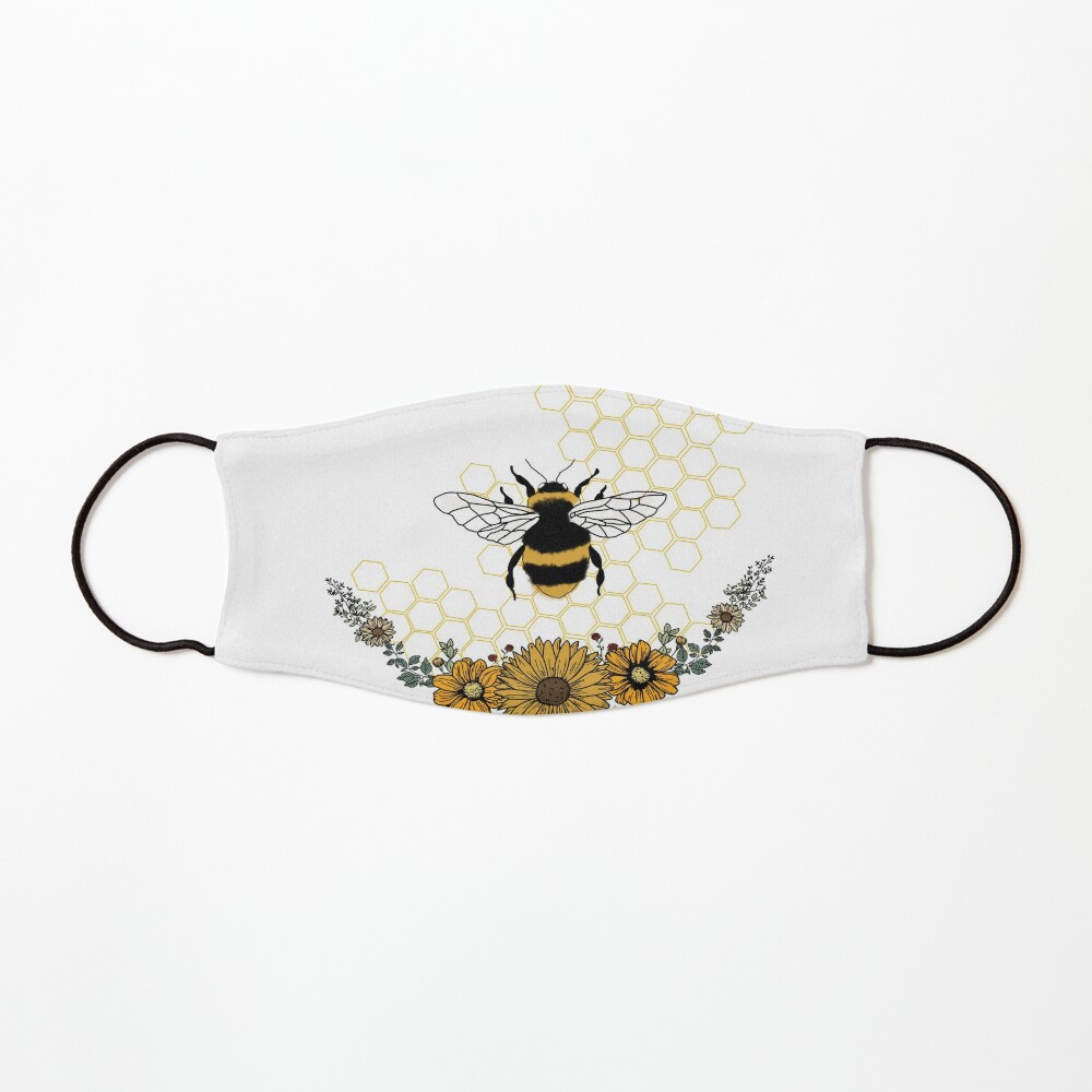 Download Sunflower Bee Honey Comb Yellow Mask By Lordgraceart Redbubble PSD Mockup Templates