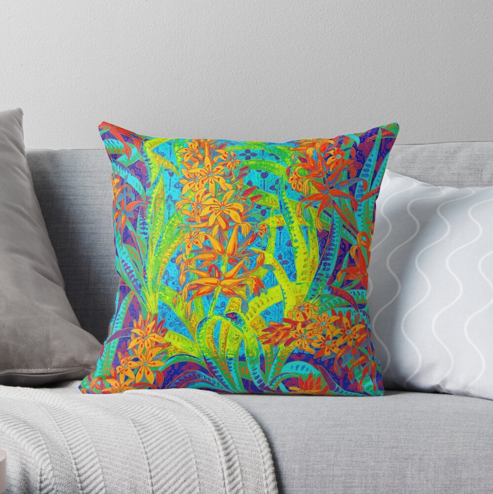 Floral Colorful Pattern Throw Pillow