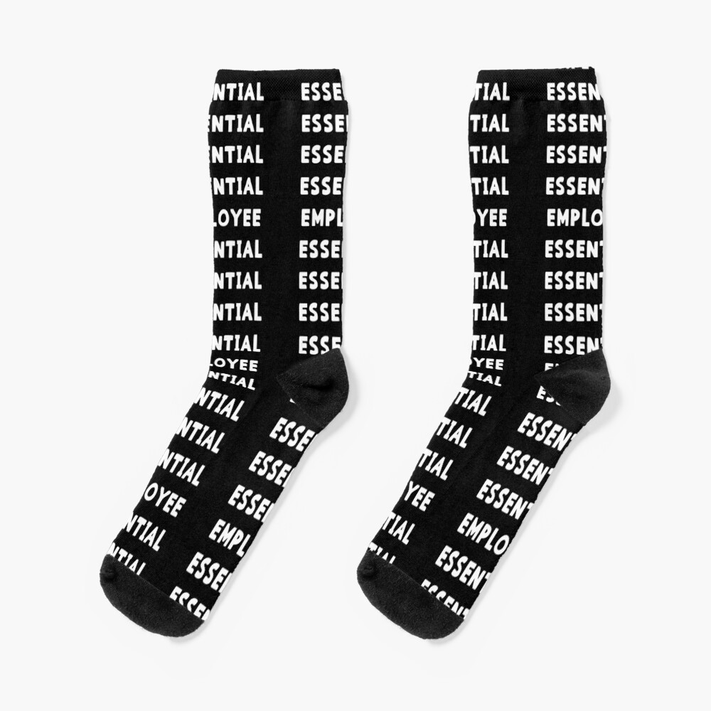 "essential employee white design" Socks by snoupyclothes Redbubble