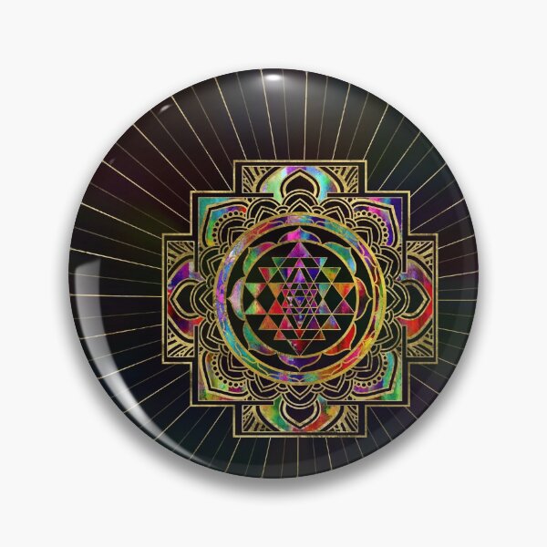 Item preview, Colorful Gold framed Sri Yantra Sri Chakra  designed and sold by k9printart.