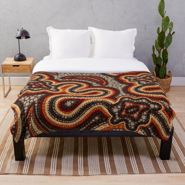 Dot Art Aboriginal Australian Inspired #1 Throw Blanket