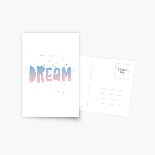 DREAM {blue and pink text} Postcard