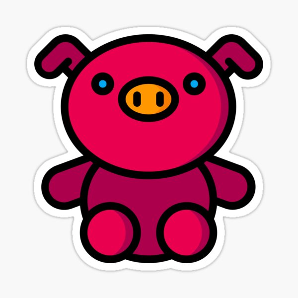 Piggy Plush Stickers Redbubble - piggy plush toy roblox