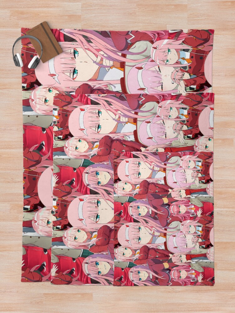 Alternate view of Zero Two Tribute Pattern Throw Blanket