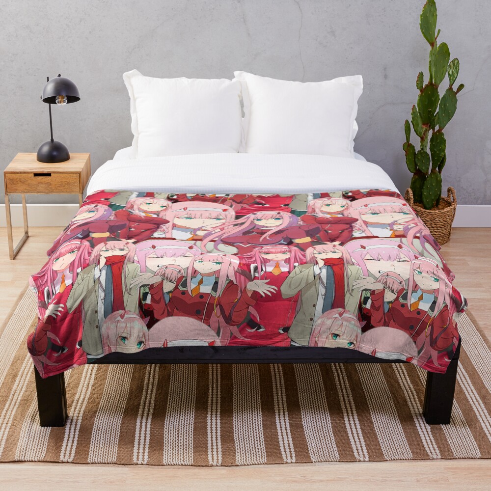 Zero Two Tribute Pattern Throw Blanket